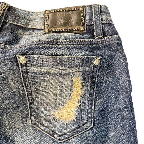 Guess by Marciano Jeans Women’s sequined and rip design, indigo distress 26 - Picture 7 of 11